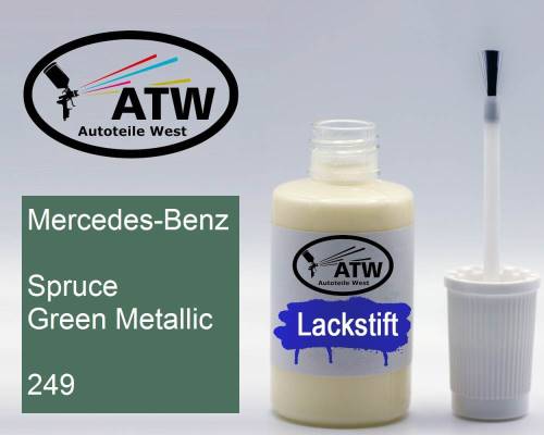 Mercedes-Benz, Spruce Green Metallic, 249: 20ml Lackstift, von ATW Autoteile West.